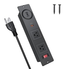 Recessed Power Strip Surge Protector, Conference Outlets with 2 AC, 2 USB-A, ...