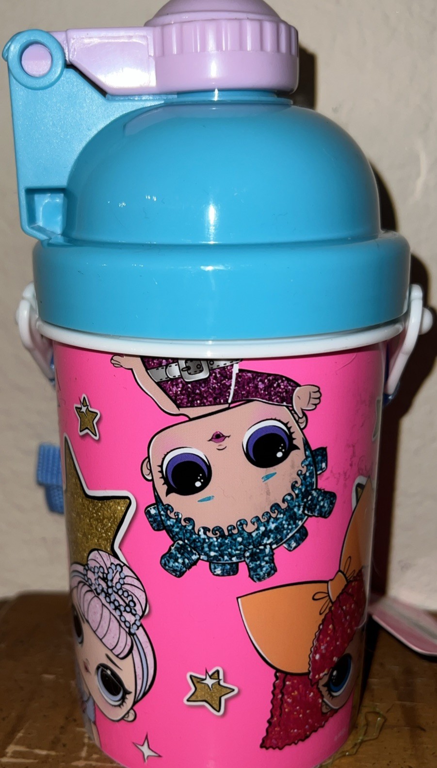 LOL Surprise Water Bottle 12 oz Popup Lid & Shoulder Strap &