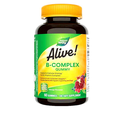Nature's Way Alive! Vitamin B Complex Gummies, Cellular Energy Support*, 8 B-Vit
