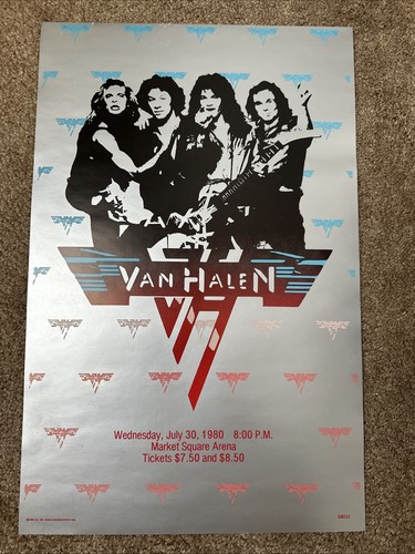 Van Halen 1980 Poster Marktplatz Arena Indianapolis gerahmt 30. Juli