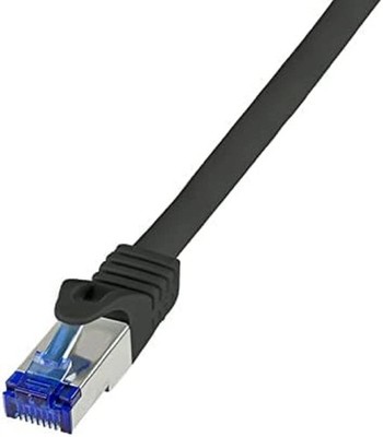 Logilink C6A023S RJ45 CAT 6a S/FTP 0.50 m Black Pack of 1