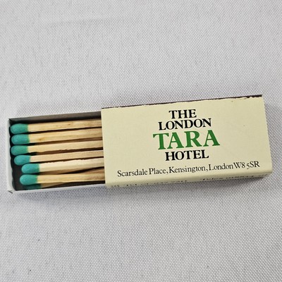 Vintage The London Tara Hotel Kensington Executive Class Wood Matches Box READ 