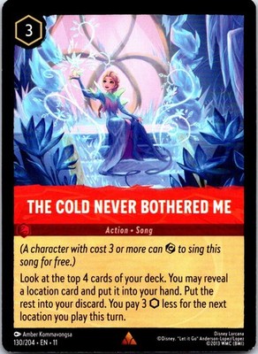 The Cold Never Bothered Me 130/204 Rare Winterspell Lorcana NM