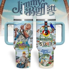 Jimmy Buffett Music Custom Stanley Cup 40 oz Tumbler With Handle