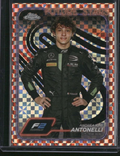 Andrea Kimi Antonelli 2024 Topps Chrome Future Stars #22 Checker Flag Orange /25