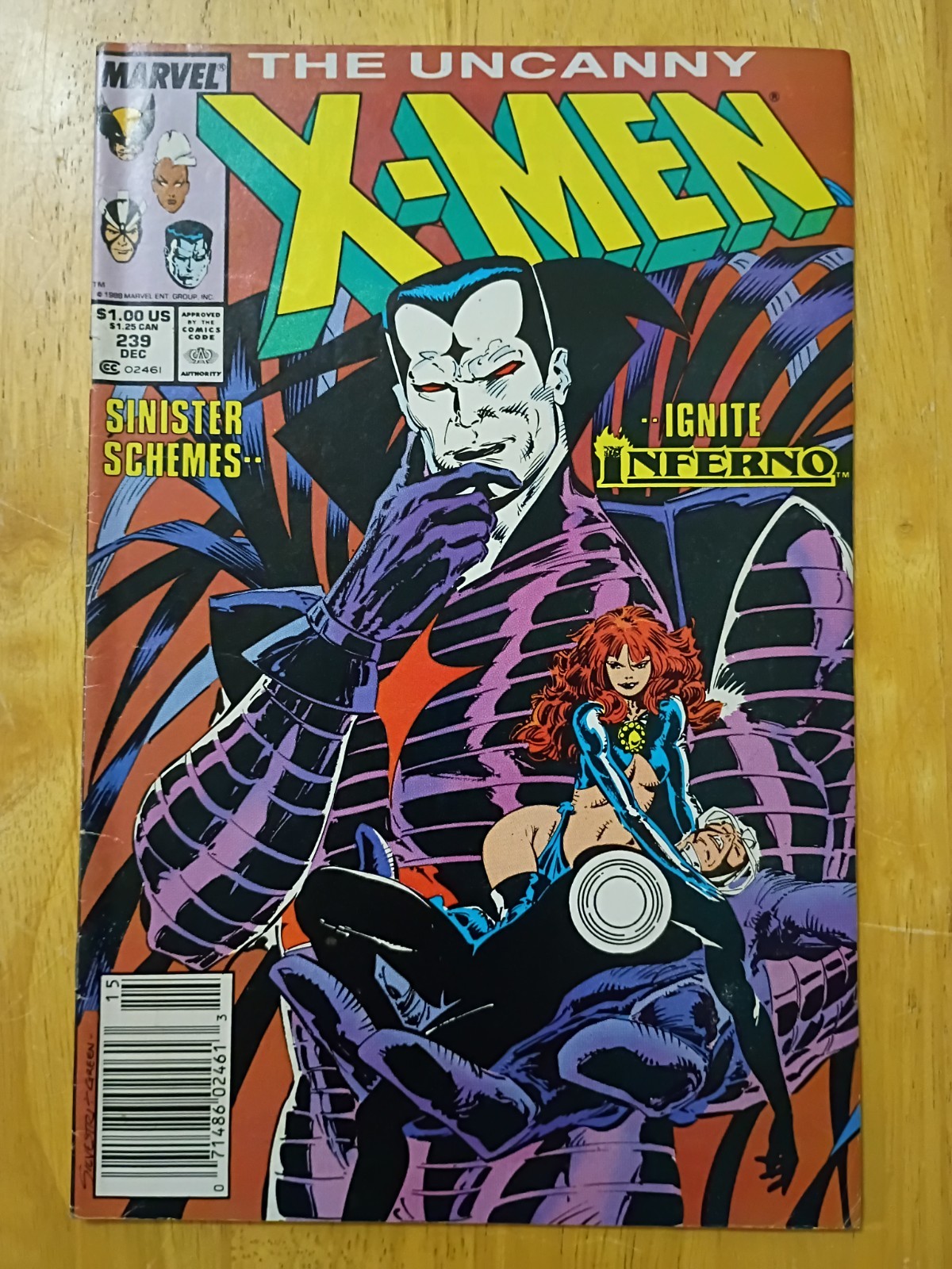 💎 UNCANNY X-MEN #239 (1988) / VF- / MARK JEWELER NEWSSTAND MR. SINISTER 2ND APP