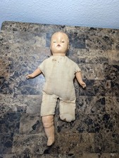 Antique Vintage Doll Sleepy Eyes Teeth Composition Doll Creepy Halloween Decor