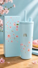 McDonalds Japanese Blue Blossom Collection Stainless Tumbler 24oz. 720ml