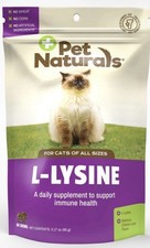 Pet Naturals Lysine for Cats, Chicken Flavor, 60 Chews - 60 Count