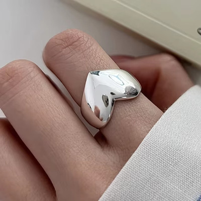 BF CLUB 925 Sterling Ringe für Damen Mode Geometrisch Handarbeit Unregelmäßig Streifen 