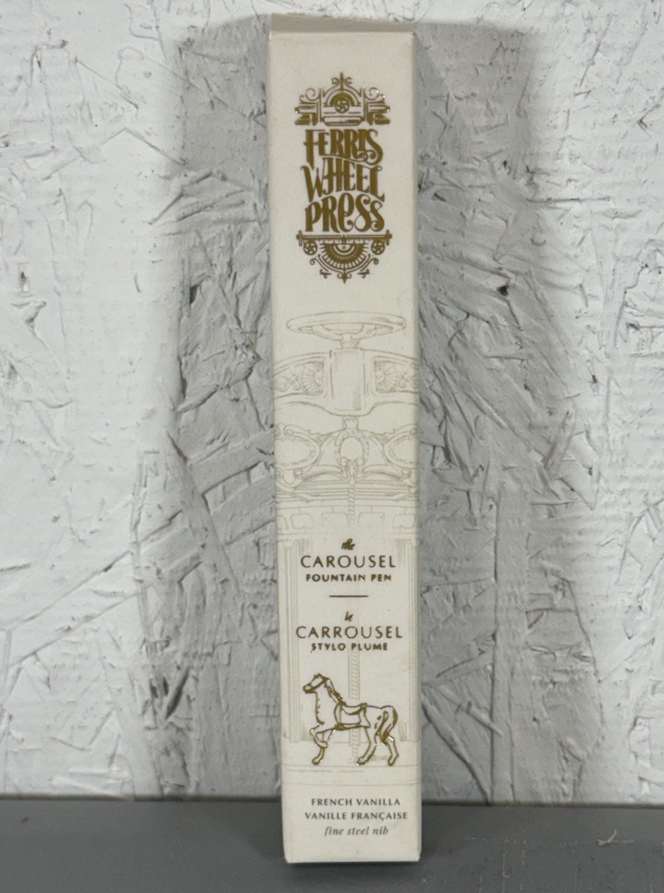 NEW CAROUSEL FERRIS WHEEL PRESS FOUNTAIN PEN FINE STEEL NIB FRENCH VANILLA