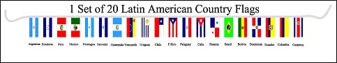 4 Less Co 30ft String Flag Set of 20 Latin American Country Flags Multi - Picture 2 of 2