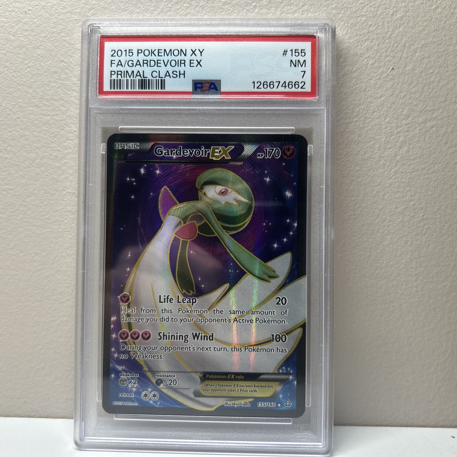 2015 POKEMON XY PRIMAL CLASH #155 FULL ART/GARDEVOIR EX PSA 7