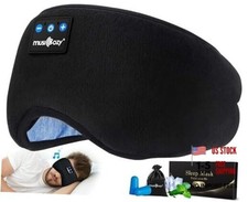 Sleep Headphones Bluetooth 5.4 Headband Sleeping Eye Mask for Mom Dark Black