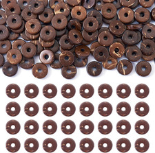 100Pcs Coconut Shell Disc Beads 7mm Natural Bracelet Jewelry Making Boho Heishi