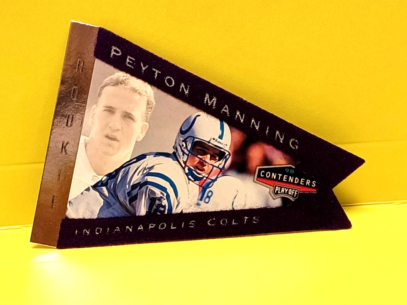 1998 PLAYOFF CONTENDERS PENNANTS PURPLE (RARE!) PEYTON MANNING ROOKIE #42 HOF