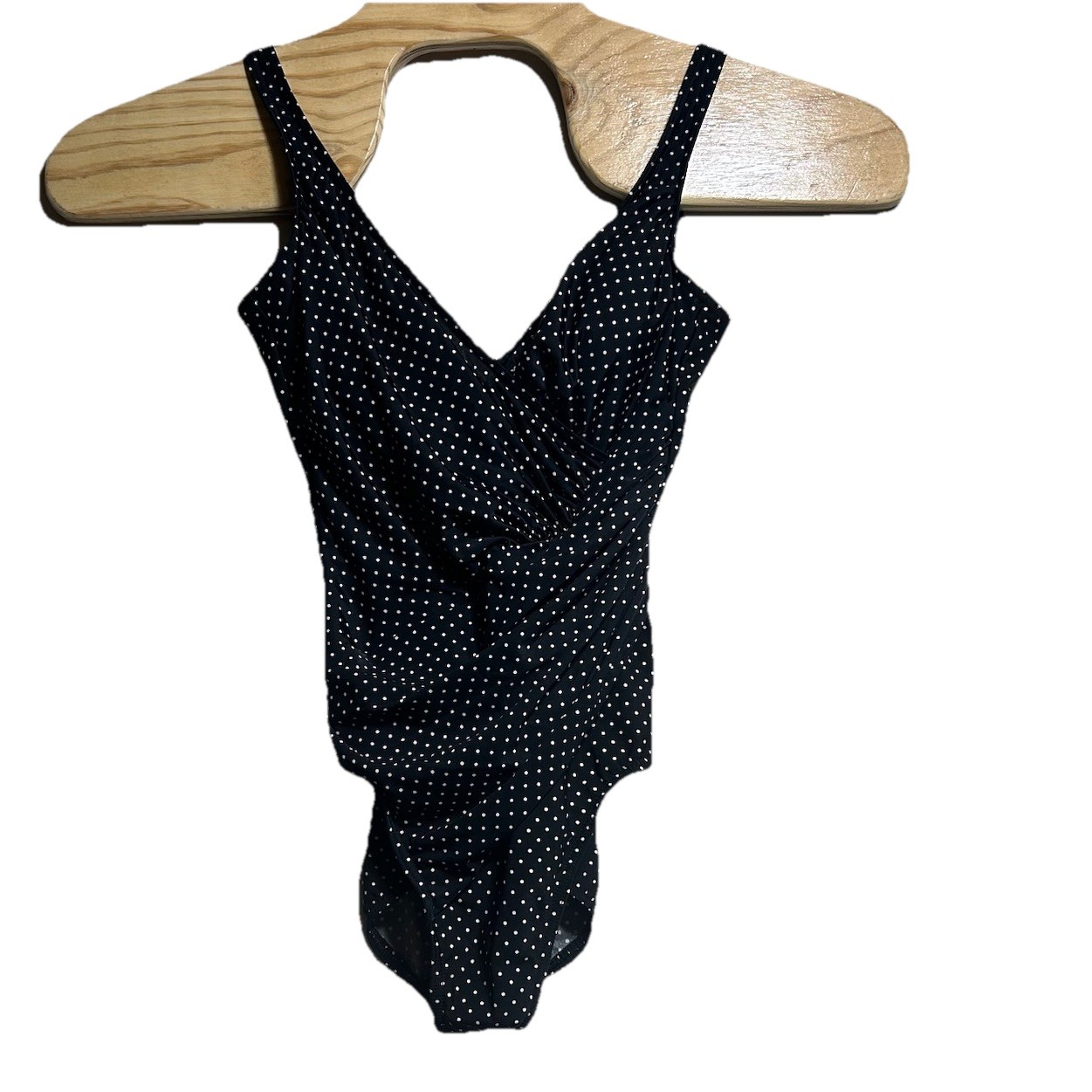 Miraclesuit One Piece Swimsuit 68788 Polka Dot  Black White Size US  12