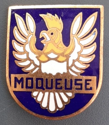 Insigne Marine 1940 WW2 et Indochine Aviso Dragueur LA MOQUEUSE ORIGINAL Augis - Photo 1/2