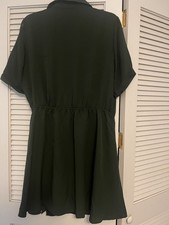 Women's Vince Camuto Dress Olive Green, Tie Waist, Size Large Polyester