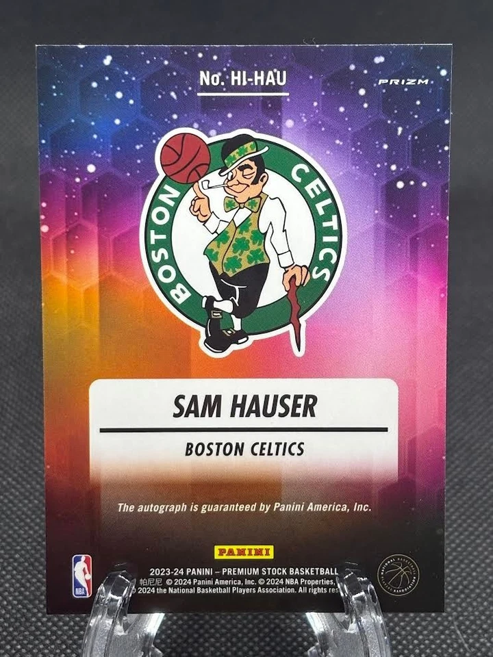 2023-24 NBA Hoops Premium Stock Hoops Ink Cracked Ice Sam Hauser Auto!!! - Image 2 of 3