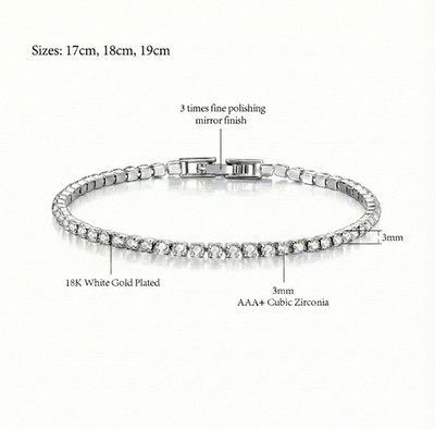 Vergoldetes Tennis Armband Iced Out Zirkonia Diamant Geschenk Herren Damen