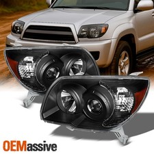 Fits 06-09 4Runner 4-Runner Black Headlights Replacement Lamps 06 07 08 09 Light