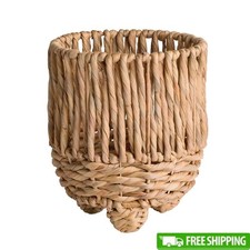 Twisted Water Hyacinth Round Planter Indoor Footed Basket Floral Display New