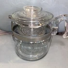 Vintage Pyrex Blueish Glass 6 Cup Percolator Coffee Pot 7756
