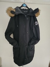 Boohoo Womens Parka Coat Hooded Black Size 10 UK