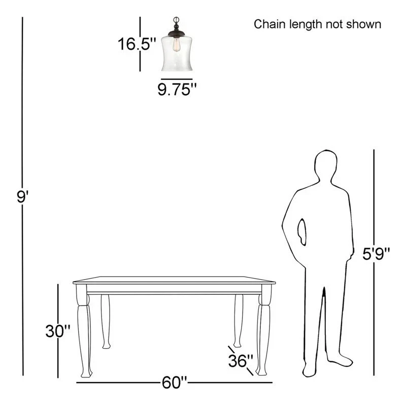 Lámpara Colgante Savoy House 1 Luz 17", Bronce Frotado con Aceite Vidrio Transparente M70019ORB  Foto 2 de 3