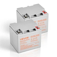 VEVOR 2 Pack 12V 35Ah Deep Cycle Battery Sealed AGM Rechargeable Lead Acid