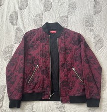 Supreme Quilted Lace Bomber Jacket Burgundy S...