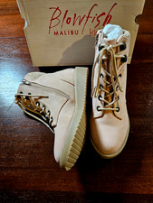 Blowfish Malibu Kids Caydee-T Boot Sweet Pink Saddlerock Size 5 Booties Zip/Lace