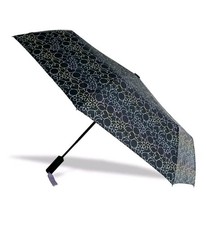 Misty Harbor 42" Automatic Open Rain Umbrella Multi-color Neon Lines NWT