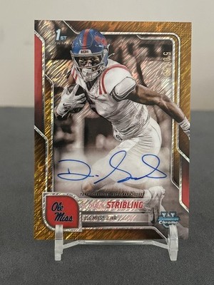 Topps 2025 Bowman Univ Chrome De'Zhaun Stribling Ole Miss Auto RC /50 BCA-DST