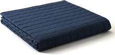 Image of Weighted Blanket 9kg 152x203cm Breathable Cotton King Size Blanket Navy Blue New