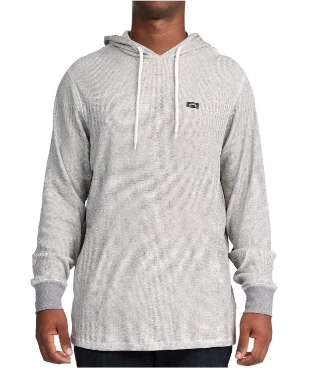 Billabong Keystone Waffle Knit LS Pullover Hoodie Oatmeal Small New with tags