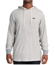 Billabong Keystone Waffle Knit LS Pullover Hoodie Oatmeal Small New with tags