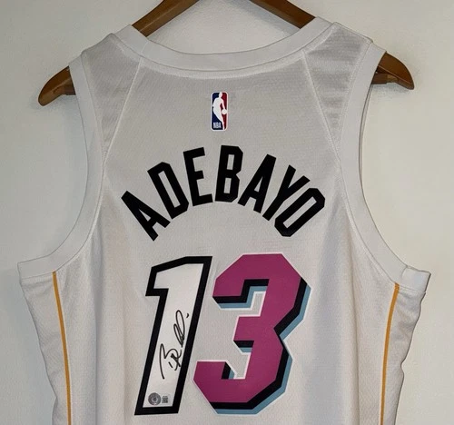 Bam Adebayo Signed Miami Heat Nike NBA Autographed Swingman City Jersey Auto BAS
