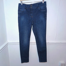 Next Womens Jeans Blue Size UK 16 Lift Slim Shape High Waisted Denim Skinny