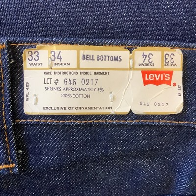 Vintage Levi's 646-0217 1970's DEADSTOCK NWT BELL BOTTOMS ORANGE