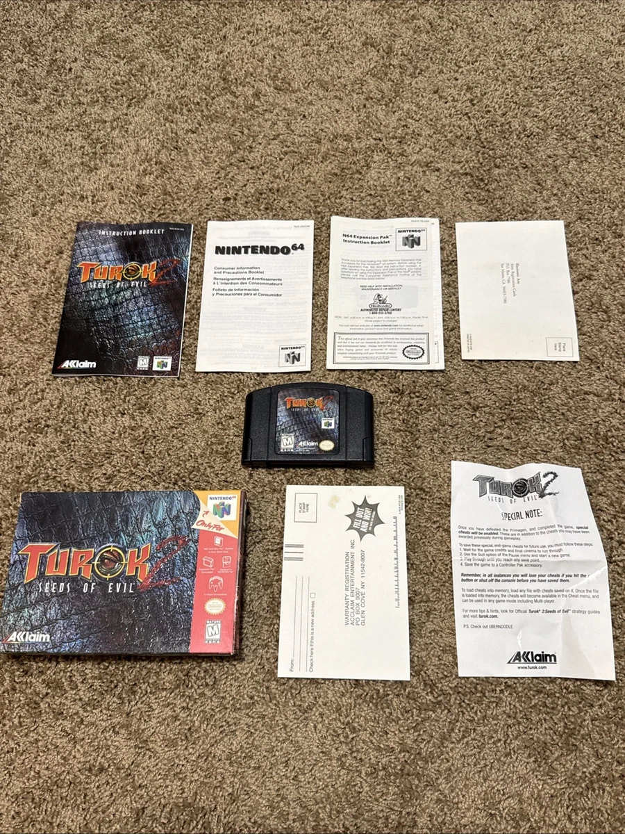 Manual Original Videojuego Turok 2 De Nintendo 64