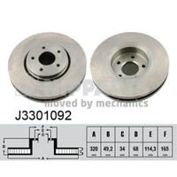 Nipparts 2X Bremsscheibe Vorne Ø320 Mm InnenbelüFtet FüR Infiniti FX Q70 Y51