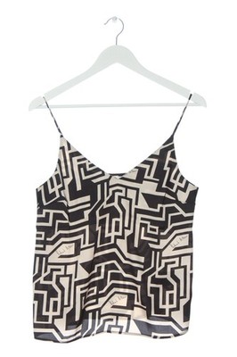 H&M RICHARD ALLEN Spaghettiträger Top Damen Top Gr. DE 38 schwarz-creme
