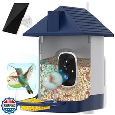 Smart Bird Feeder with Camera Solar Powered, 5MP Live Video Bird 