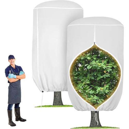 Outdoor Plant Covers Frost Protection Winter Insulation W/ Zipper Drawstring New - Picture 9 of 36