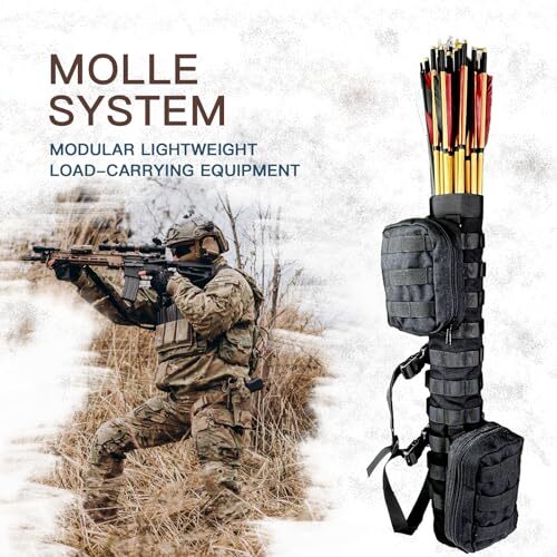 Camouflage Tactical Quiver for Arrows with Molle System Arrow Quiver or