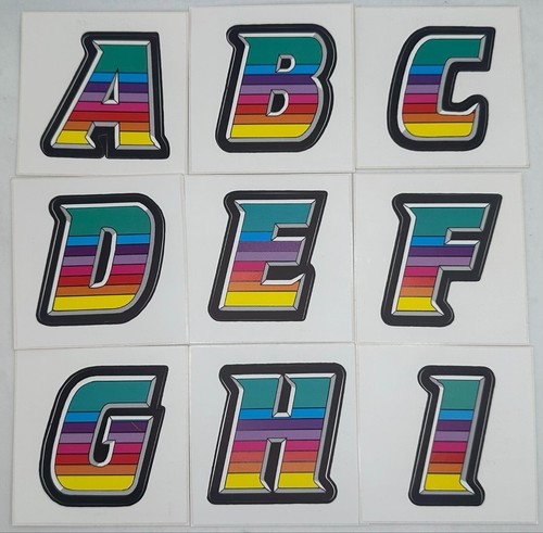 Vtg 90s Pretty Peels Rainbow Stickers Letters Numbers Shapes YOU PICK Reusable - Picture 8 of 54