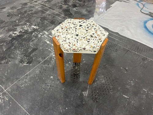 White Terrazzo Center Table, Terrazzo Coffee Table, Terrazzo Corner Table gifts - Picture 8 of 10