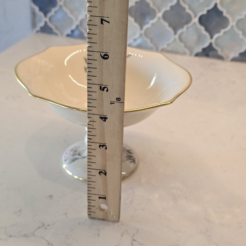 VTG Lenox USA Serenade hand painted compote bowl 24 karat gold around edges DISH - Picture 6 of 9
